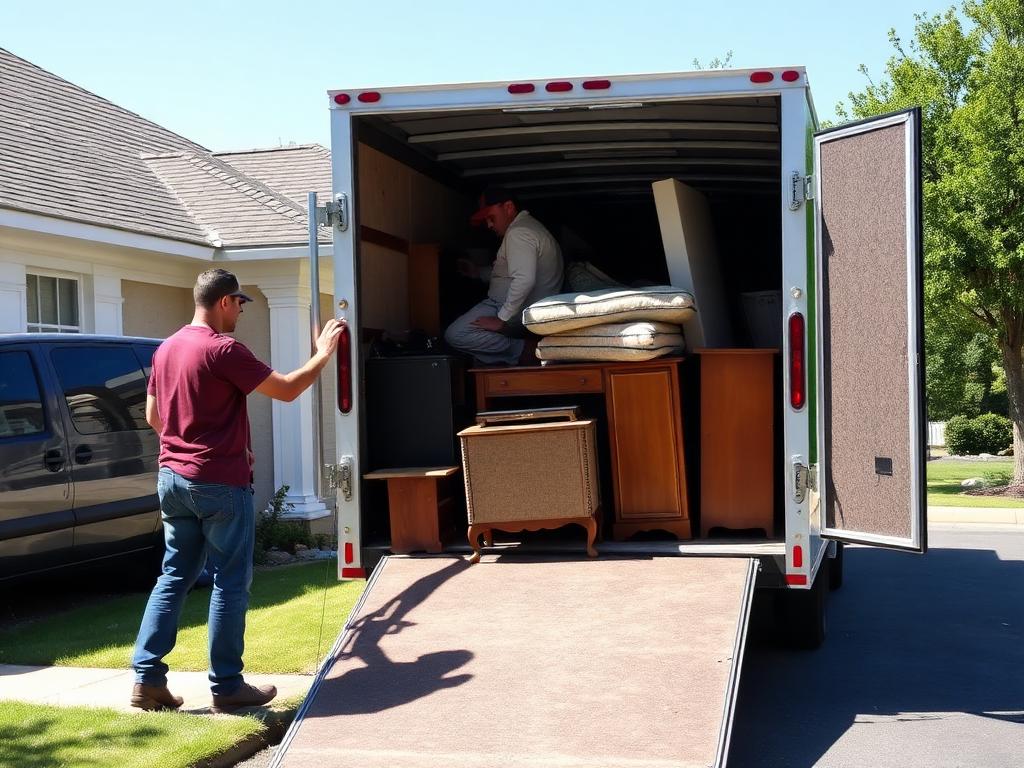 Crew loading junk for removal